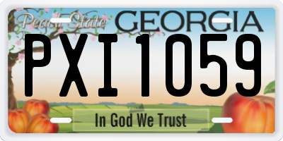 GA license plate PXI1059