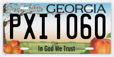 GA license plate PXI1060