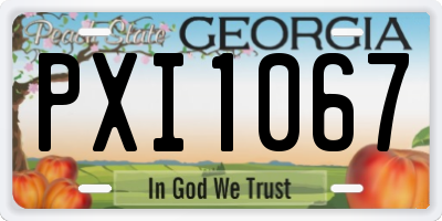 GA license plate PXI1067