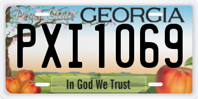 GA license plate PXI1069