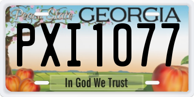 GA license plate PXI1077