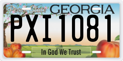 GA license plate PXI1081