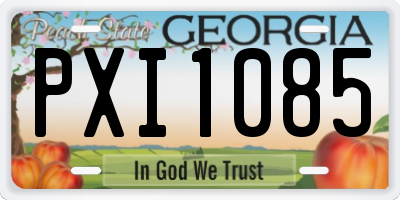 GA license plate PXI1085