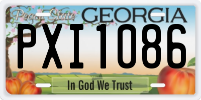 GA license plate PXI1086