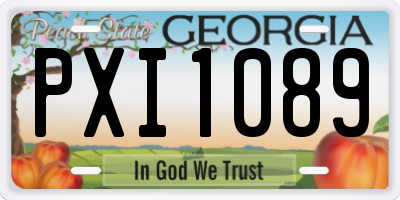 GA license plate PXI1089