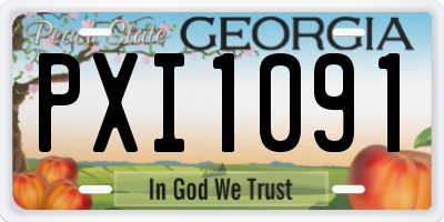 GA license plate PXI1091