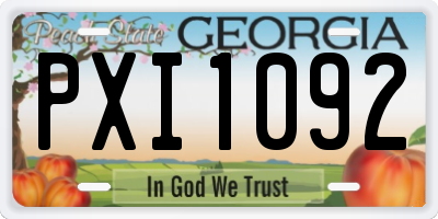 GA license plate PXI1092