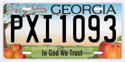 GA license plate PXI1093