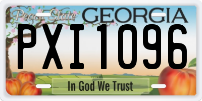 GA license plate PXI1096