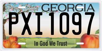 GA license plate PXI1097