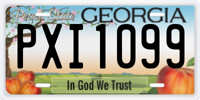 GA license plate PXI1099