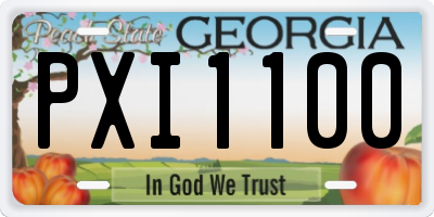 GA license plate PXI1100