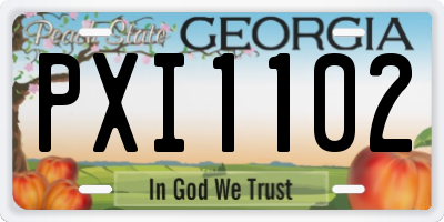 GA license plate PXI1102
