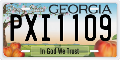 GA license plate PXI1109