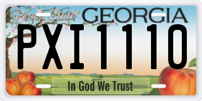 GA license plate PXI1110