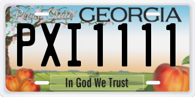 GA license plate PXI1111