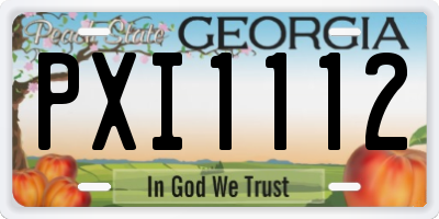 GA license plate PXI1112
