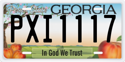 GA license plate PXI1117