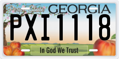 GA license plate PXI1118