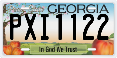 GA license plate PXI1122