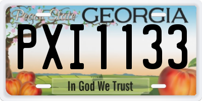 GA license plate PXI1133