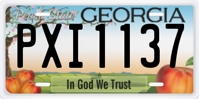 GA license plate PXI1137