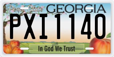GA license plate PXI1140
