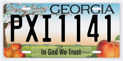 GA license plate PXI1141
