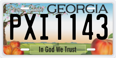 GA license plate PXI1143
