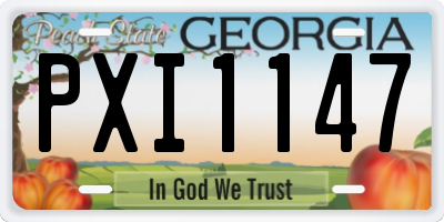 GA license plate PXI1147