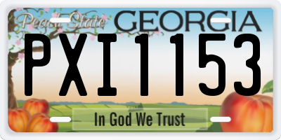 GA license plate PXI1153