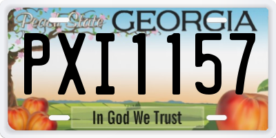 GA license plate PXI1157