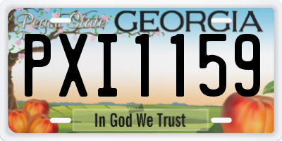 GA license plate PXI1159
