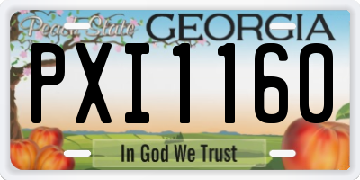 GA license plate PXI1160
