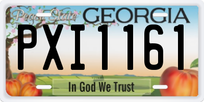 GA license plate PXI1161