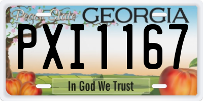 GA license plate PXI1167