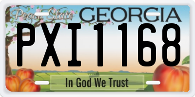 GA license plate PXI1168