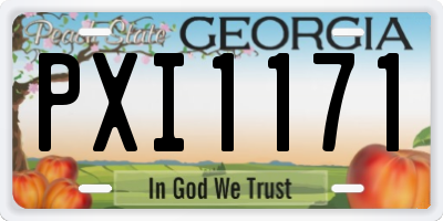 GA license plate PXI1171