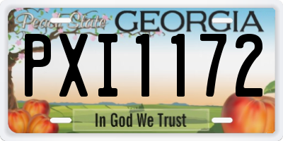 GA license plate PXI1172