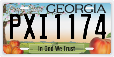GA license plate PXI1174