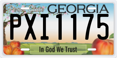 GA license plate PXI1175