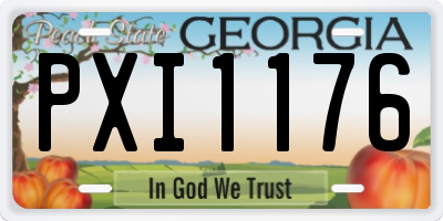 GA license plate PXI1176