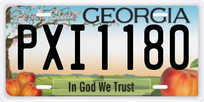 GA license plate PXI1180
