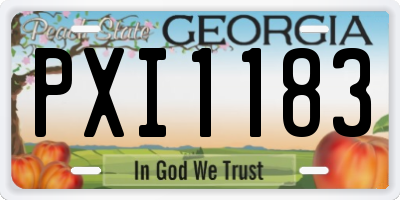 GA license plate PXI1183