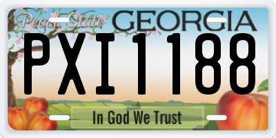 GA license plate PXI1188