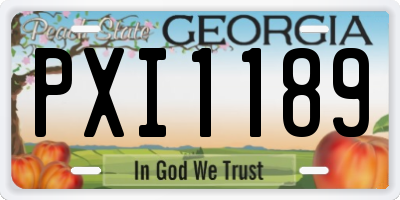 GA license plate PXI1189