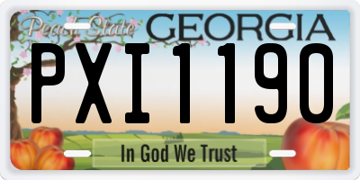 GA license plate PXI1190