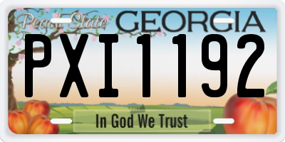 GA license plate PXI1192