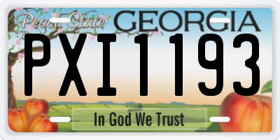 GA license plate PXI1193