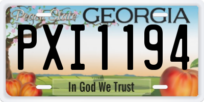 GA license plate PXI1194